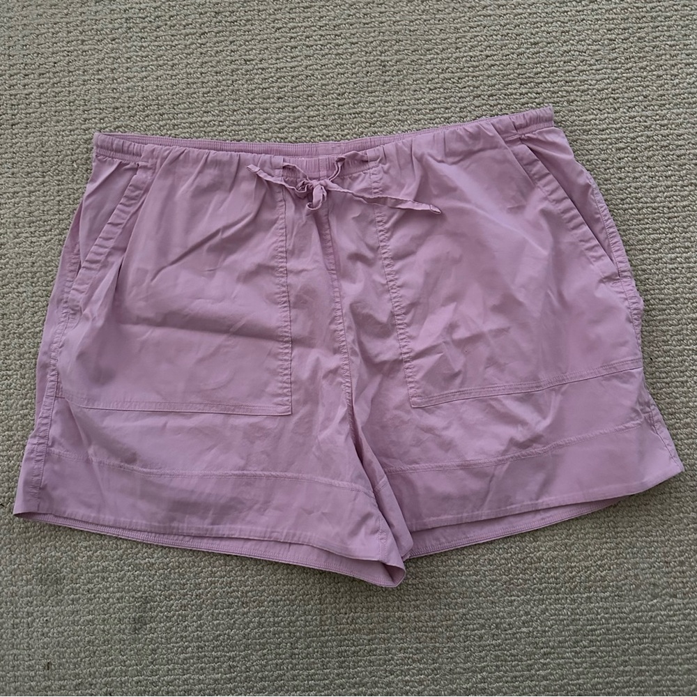 Lululemon Cotton-Blend Poplin High-Rise Short 4" XL Vitapink LW7CYOS Relaxed Fit